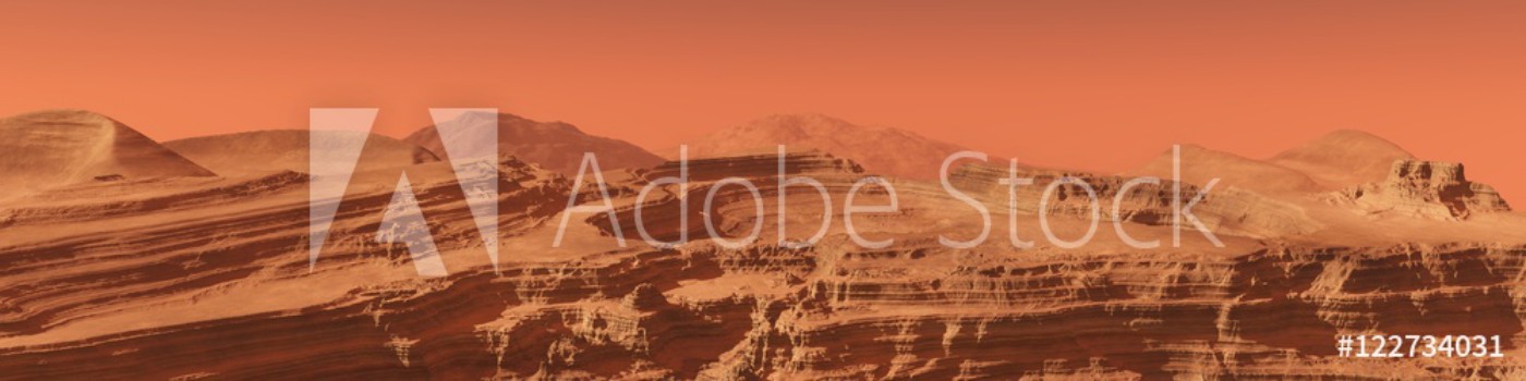 Picture of Panorama of the Martian landscape mountains on Mars